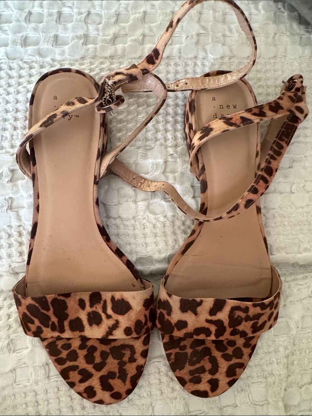 a new day Leopard Print Ankle-Strap Sandals - Brown/Tan